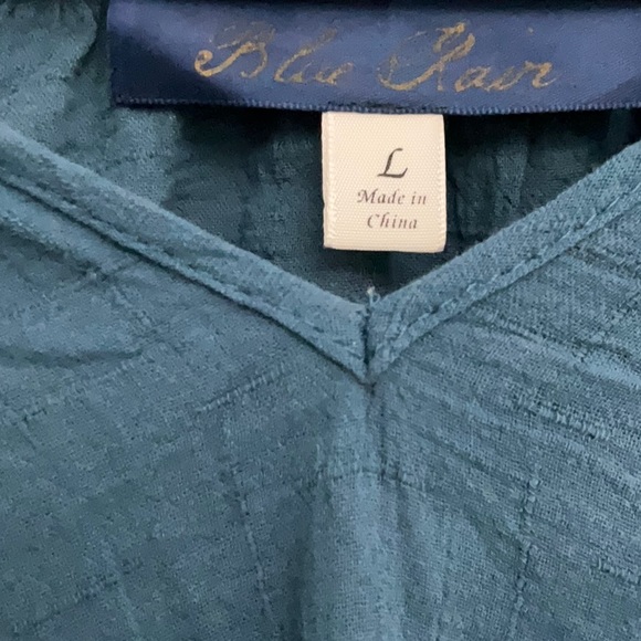 Blue Rain Long Sleeved Boho Embroidered Long Sleeved V-neck Top Sz (L) NWOT - Picture 2 of 4